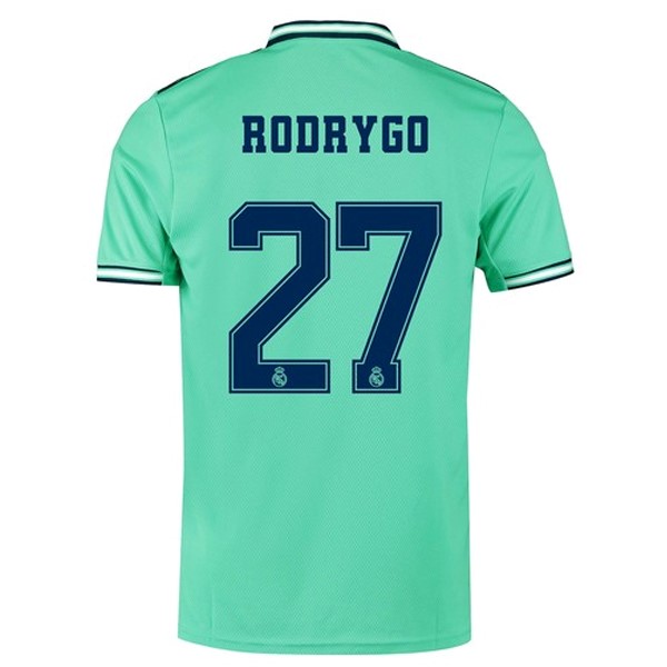 Camiseta Real Madrid NO.27 Rodrygo 3ª 2019-2020 Verde